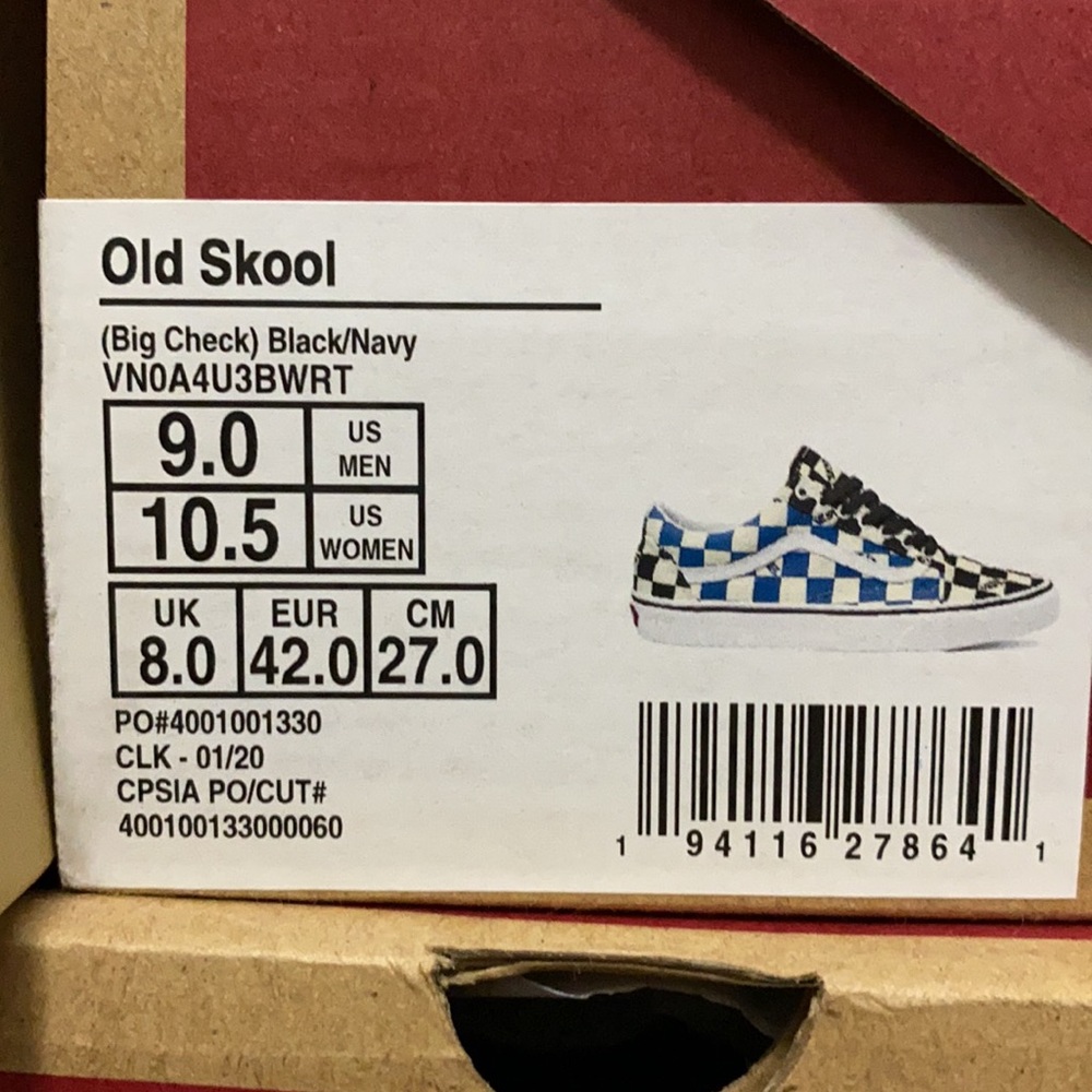 Last one✨Vans Old Skool 'Big Check Black Navy' - Picture 8 of 8